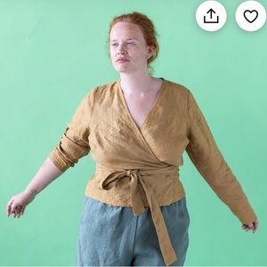 Not Perfect Linen Eggplant Madrid top